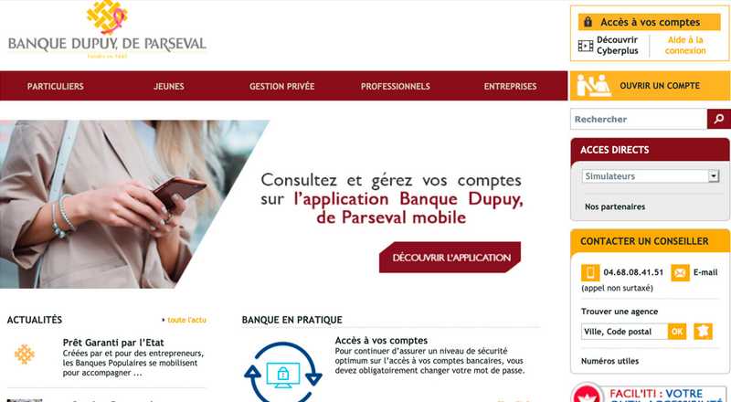 Informations générales - Banque Dupuy de Parseval